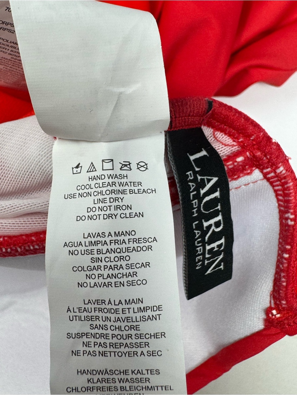 NWOT Lauren Ralph Lauren Black Label Beach Club Halter 1 pc Swimsuit Red Sz 2 J9 - Picture 4 of 4